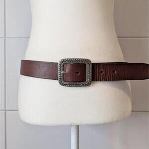Fossil classic leather belt with Western rhinestone buckle
